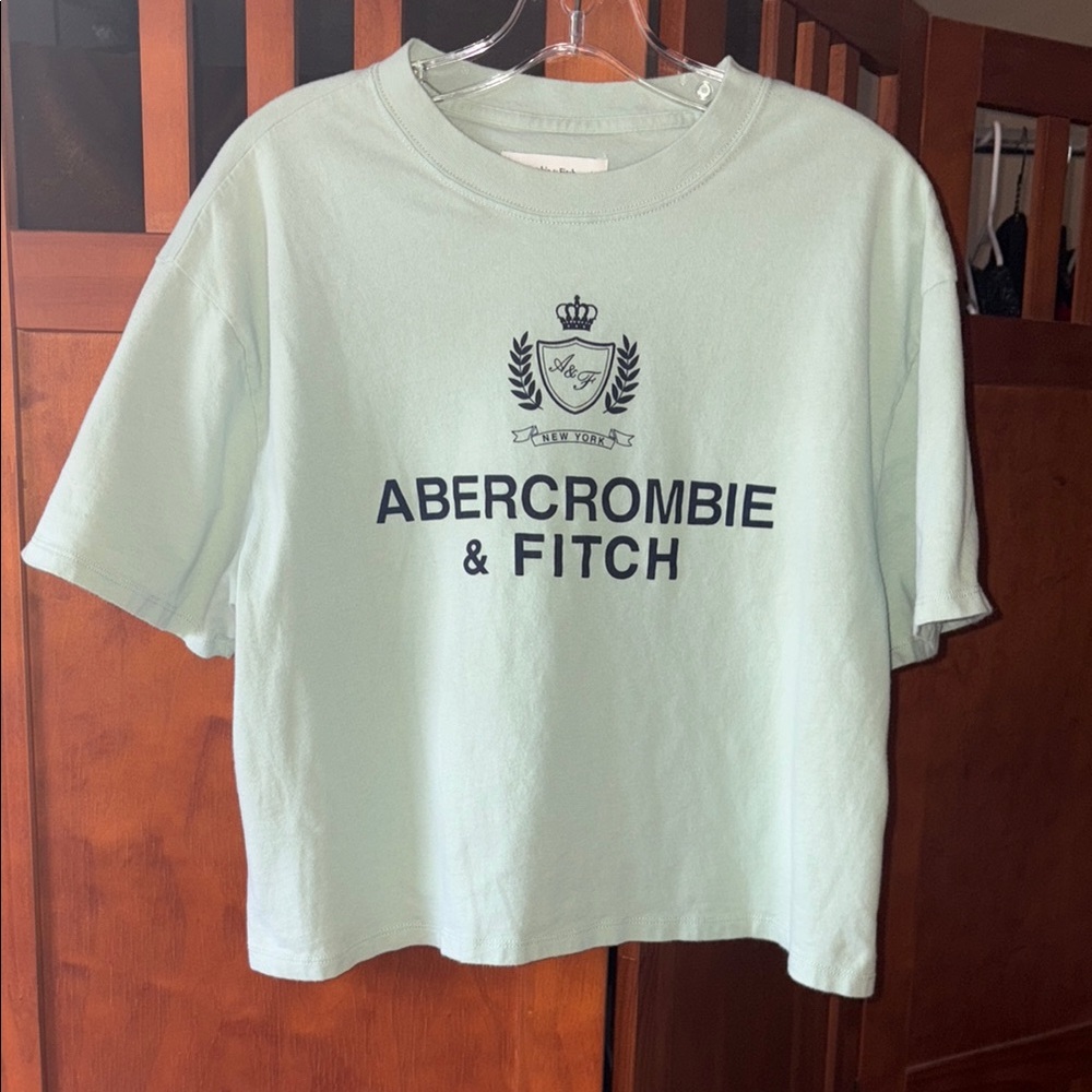 Abercrombie & Fitch Green Crop Boxy Tee